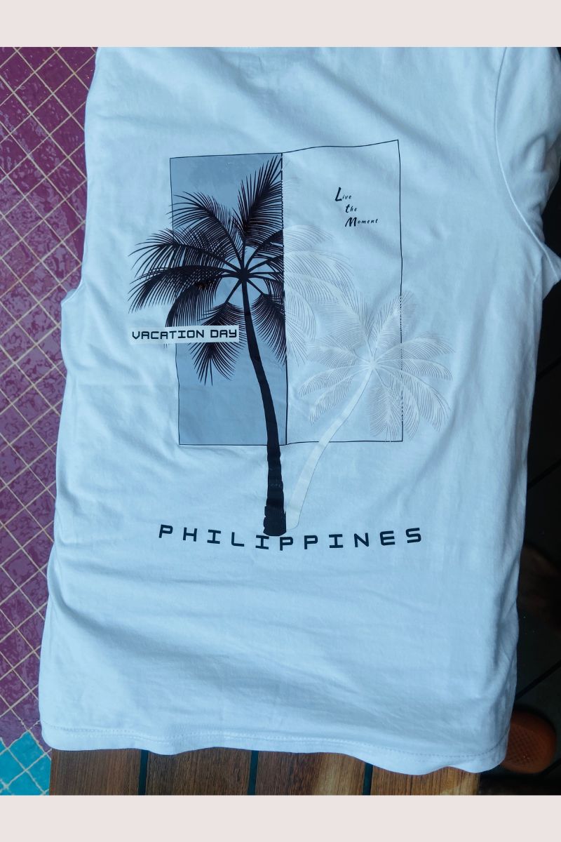 Philippines Vacation Coconut Tree Print Premium 100% Cotton Tee