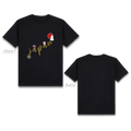 Basic T-Shirt Premium 100% COTTON 200 GSM
Front and back view of a Black streetwear tee. The 11x11 front features a unique vertical layout where Japanese cultural icons—a white pagoda, a red sun, a location pin, and traditional figures—are arranged to artistically form the silhouette of the Japan map. The word "japan" is written across the center in an elegant, golden-yellow cursive script. Only @ Tintahan-on-Thread