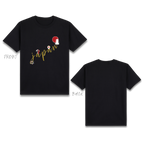 Basic T-Shirt Premium 100% COTTON 200 GSM
Front and back view of a Black streetwear tee. The 11x11 front features a unique vertical layout where Japanese cultural icons—a white pagoda, a red sun, a location pin, and traditional figures—are arranged to artistically form the silhouette of the Japan map. The word "japan" is written across the center in an elegant, golden-yellow cursive script. Only @ Tintahan-on-Thread