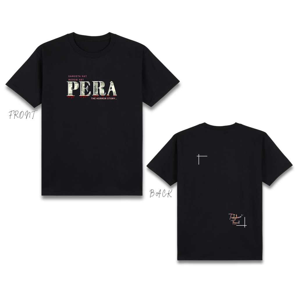 Basic T-Shirt Premium 100% COTTON 200 GSM 
A Black Streetwear tee featuring a 10x7 inch vintage newspaper-style graphic. The headline reads "News Alert: Masarap ang Adobo nang hindi ginigisa" in bold red and black typography with high-detail torn paper edges. Only @ Tintahan-on-Thread