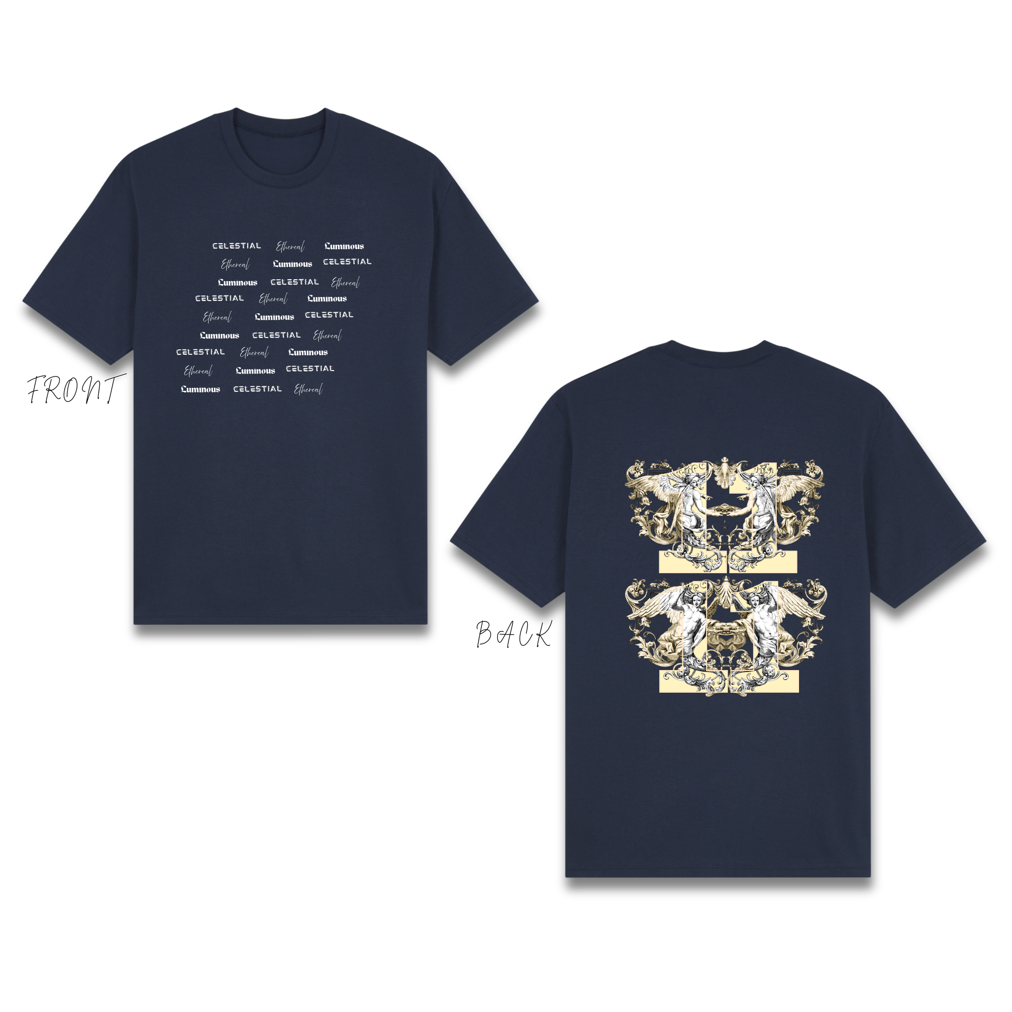 BEIGE LUCKY ANGEL (SLANTED TEXT)