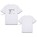 Basic T-Shirt Premium 100% COTTON 200 GSM Front view of a White streetwear tee featuring an anime-style girl in a white crop top and denim shorts pulling a silver suitcase. The bold "BAKASYONISTA" text means Vacation is in tan with a brown shadow, featuring a dotted flight path leading to a small airplane icon. Only @ Tintahan-on-Thread
