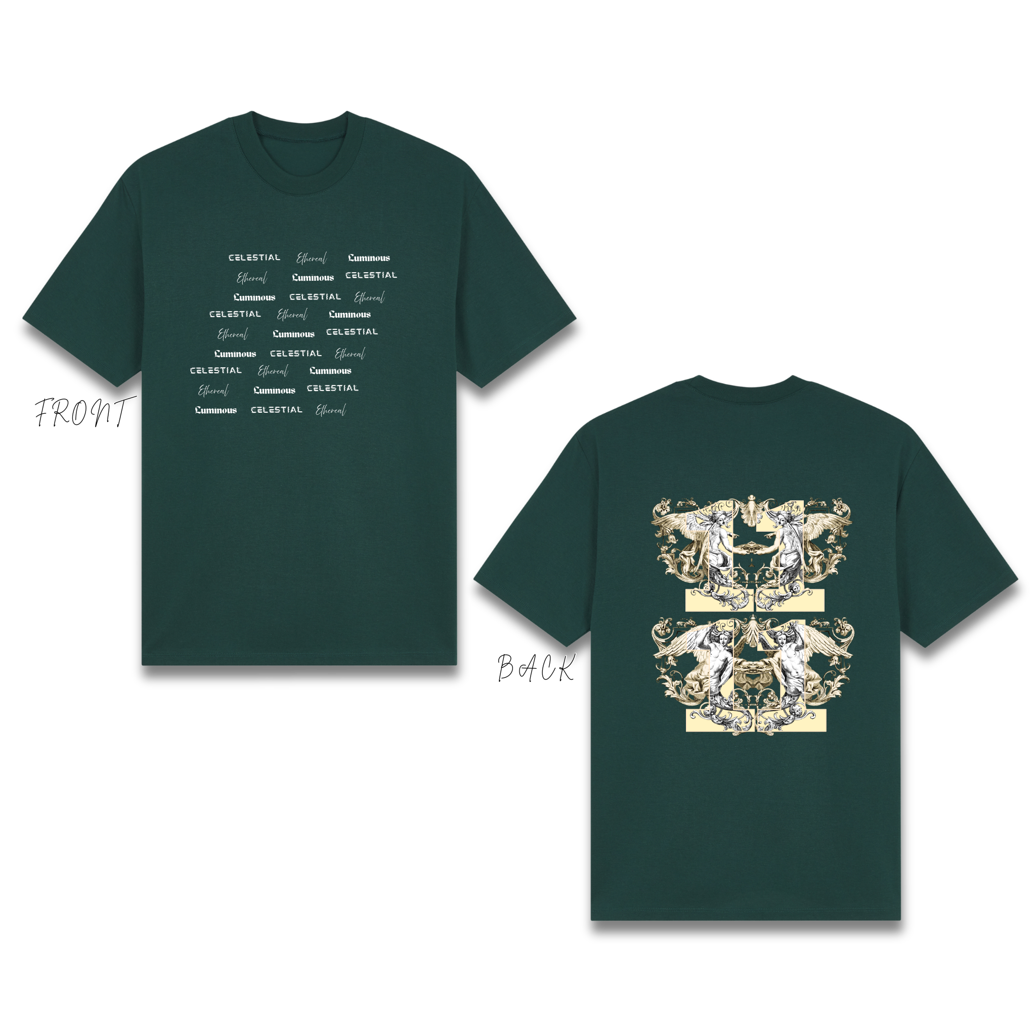 BEIGE LUCKY ANGEL (SLANTED TEXT)