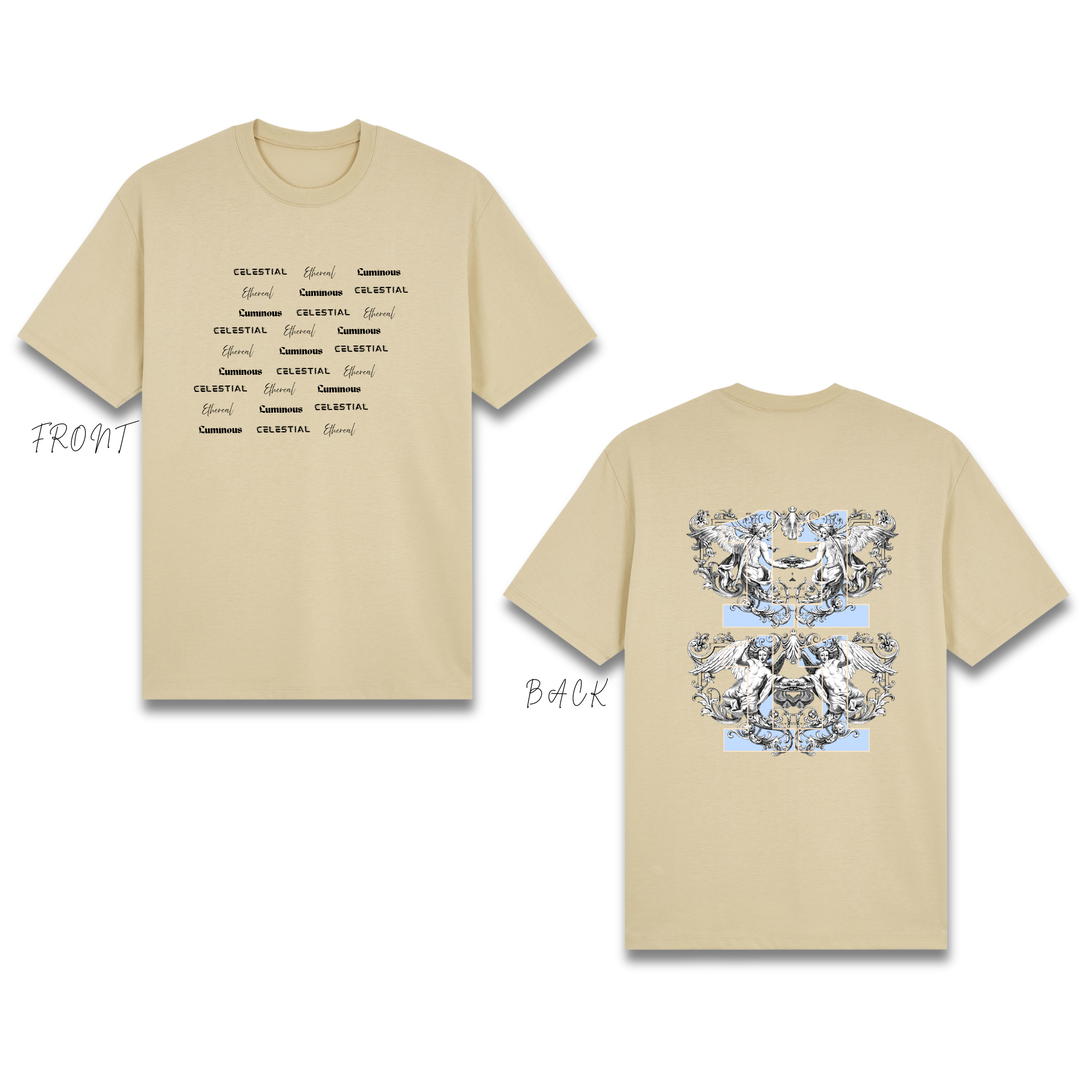 BLUE LUCKY ANGEL (SLANTED TEXT)